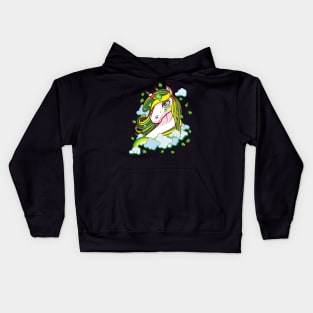 St Patricks Day Girls Dabbing Unicorn Leprechaun Lepricorn Kids Hoodie